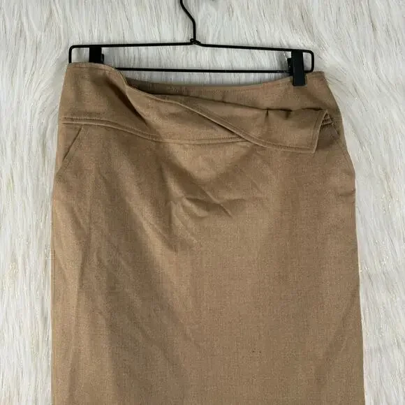 NEW Escada Womens Pencil Skirt Pockets Wool Blend Beige $690 EU 36 US 6